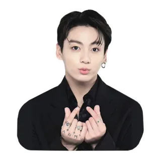 🫰 Jungkook ARMY K-pop, Idol, Musica, Cuore con le dita, Cantante telegram sticker