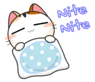 🛌 Nite Nite cat, sleeping, good night, cute, animal, cartoon telegram sticker