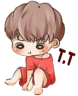😣 T.T ちび, 泣く, 悲しい, 涙, 漫画, 感情 telegram sticker