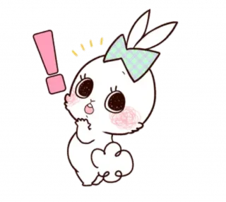 😳 coelho, exclamação, fofo, animal, adesivo, kawaii telegram sticker