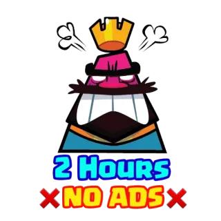 ❌ 2 HOURS NO ADS clash royale, juego móvil, rey, anuncios, juegos whatsapp sticker