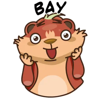 😮 BAY животное, милый, привет, мультик, веселье whatsapp sticker