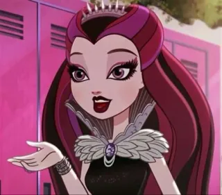 😀 Raven Queen Ever After High Мультфильм, Девочка, Подросток, Магия, Принцесса telegram sticker