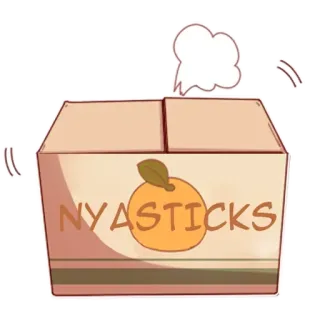 🥺 NYASTICKS กล่อง, สติกเกอร์, สีส้ม, Nyasticks telegram sticker