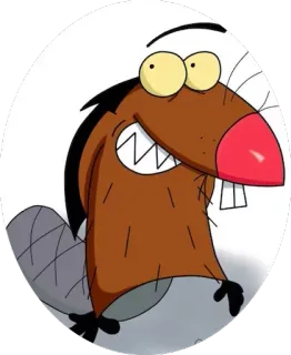 ⚪️ Daggett Beaver The Angry Beavers cartoon, beaver, Daggett, The Angry Beavers, Nickelodeon telegram sticker