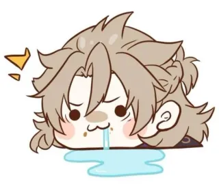 😨 Albedo Genshin Impact albedo, genshin impact, chibi, anime, video game, cute, character telegram sticker