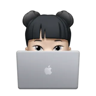 👧 женщина, компьютер, ноутбук, печатает, девушка, apple, технологии telegram sticker