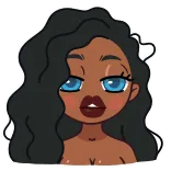 👄 woman, cartoon, beauty, eyes, lips telegram sticker