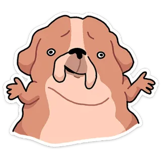 ⭐ chien, chiot, perplexe, haussement d'épaules, mignon, dessin animé, animal telegram sticker