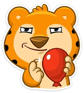 🎈 tigre, dessin animé, animal, autocollant, mignon, drôle telegram sticker