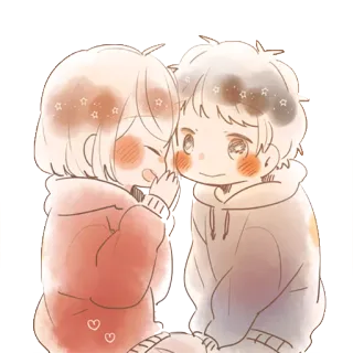 👂 anime, carino, kawaii, amore, coppia, amicizia telegram sticker
