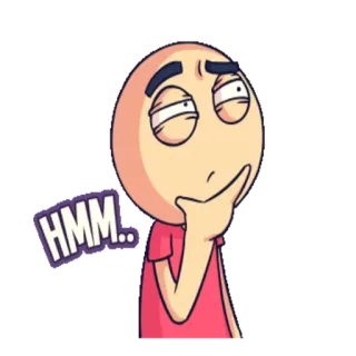 😏 HMM.. thinking, pondering, hmm, doubt, questioning, considering telegram sticker