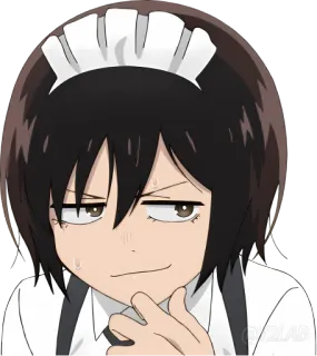 😈 Anime, Maid, Presumido, Lindo, Personaje whatsapp sticker