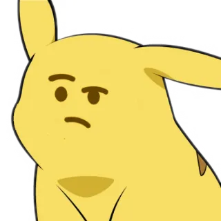 🤨 Pikachu ปิกาจู, โปเกมอน, สีเหลือง, การ์ตูน, ตลก telegram sticker