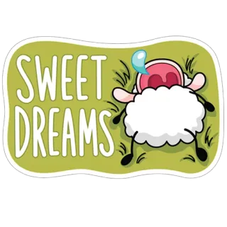 😊 SWEET DREAMS sheep, sweet dreams, animal, cartoon, sleep, dream, cute whatsapp sticker