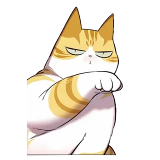 🤛 kucing, marah, kartun, hewan, stiker telegram sticker