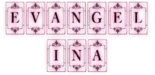 🌸 EVANGELINA Nama, Dipersonalisasi, Huruf, Evangelina telegram sticker