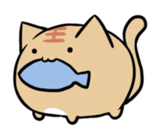 🐟 chat, poisson, mignon, animal, kawaii, dessin animé whatsapp sticker