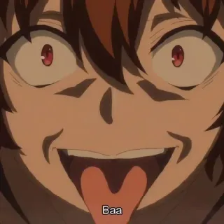 😮 Baa アニメ, 顔, 舌, 面白い, おバカ telegram sticker