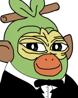 😎 Grookey, Pepe, Pokemon, Meme, Fanart telegram sticker