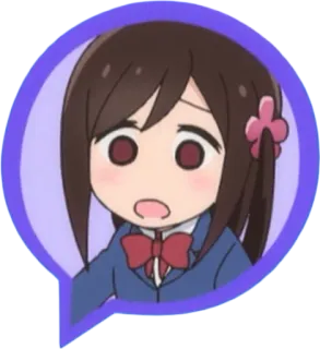 ☹️ Anime, Ragazza, Uniforme scolastica, Cartone animato, Adesivo, Personaggio, Carino telegram sticker