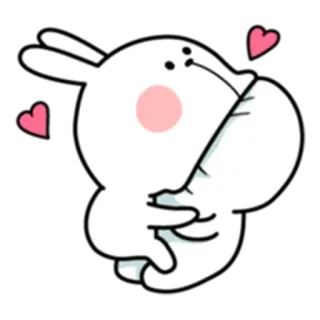 ✳️ dễ thương, thỏ, thỏ con, tình yêu, trái tim, hoạt hình telegram sticker
