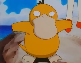 😠 Psyduck Pokemon Psyduck, Pokémon, eend, geel, cartoon, anime telegram sticker