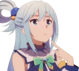 🤔 Aqua Konosuba Anime, Konosuba, Aqua, Bonito, Desenho animado, Adesivo telegram sticker