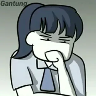 📍 Gantung 漫画, 心配, 困る, 不安, 動揺, 懸念, 女の子, ティーン telegram sticker