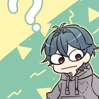 🍭 anime, cartoon, chibi, question, confused whatsapp sticker
