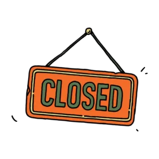 🙅‍♂️ CLOSED fechado, placa, negócio, loja, comércio telegram sticker