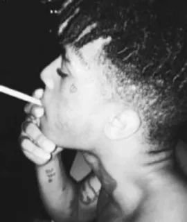 💨 XXXTentacion rapper, smoking, portrait, celebrity, xxxtentacion telegram sticker