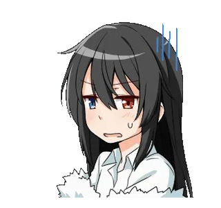 😬 dziewczyna anime, słodka, zmartwiona, manga, zmieszana, kawaii telegram sticker