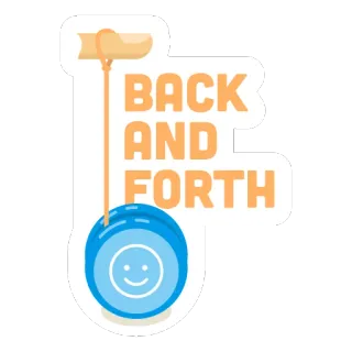 📞 BACK AND FORTH Йо-йо, Игрушка, Туда-сюда, Синий, Наклейка, Игра telegram sticker