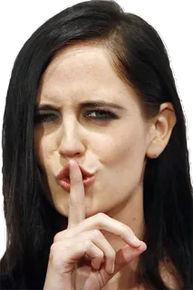 😯 woman, shush, quiet, finger, gesture telegram sticker
