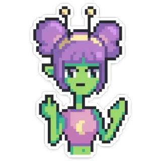 🖕 Alien, Pixel Art, Stinkefinger, Beleidigung, Cartoon, Sticker whatsapp sticker