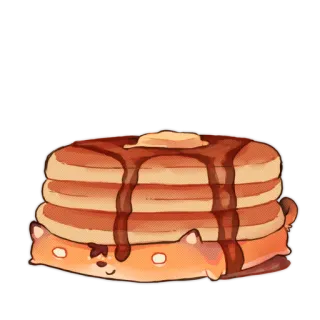 🥞 pancakes, food, breakfast, cute, syrup, butter, dessert telegram sticker