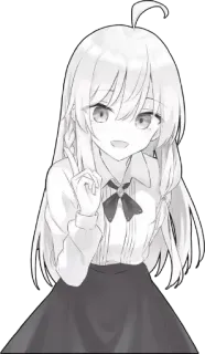 ☝ Anime, Mädchen, Manga, Charakter, Kawaii, Cartoon telegram sticker
