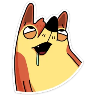 🤤 cane, cartone animato, animale, adesivo, divertente, illustrazione whatsapp sticker