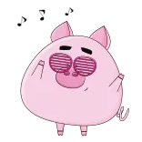 🕺 schwein, musik, cartoon, tier, rosa, lustig, süß telegram sticker