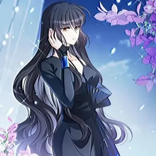 👍 여자, 애니메이션, 드레스, 꽃, 소녀, 만화 telegram sticker