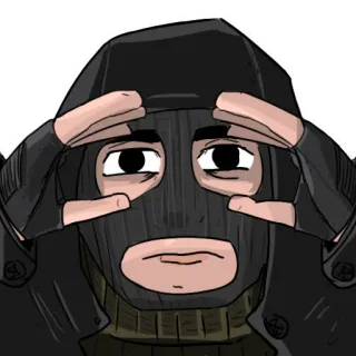 🤨 máscara, gracioso, dibujos animados, personaje, cara, emociones, meme telegram sticker