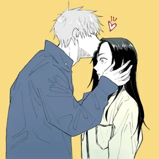 ❤️ love, couple, kiss, romance, anime whatsapp sticker