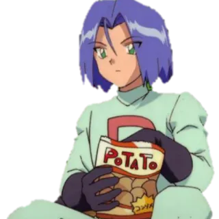 🥔 James POTATO Аниме, Покемон, Команда Р, Чипсы, Снэк telegram sticker