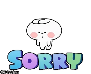 😓 SORRY 사과, 미안, 귀여운, 만화, 표정 telegram sticker
