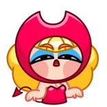 😳 Dessin animé, Diable, Mignon, Rouge, Drôle, Autocollant telegram sticker