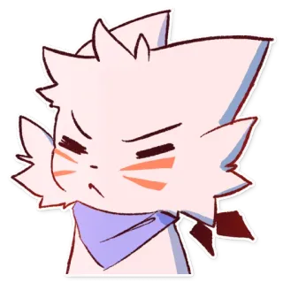 😠 cat, bandana, cartoon, anime, sticker, cute, angry telegram sticker