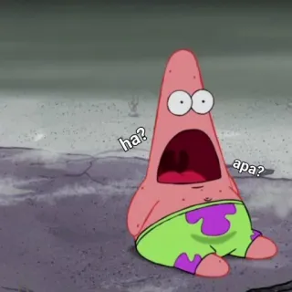 😧 Patrick Star SpongeBob SquarePants ha? apa? パトリック・スター, スポンジ・ボブ, アニメ, ショック, インドネシア, なに, 質問 telegram sticker