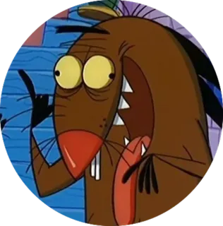 ⚪️ cartoon beaver, middle finger, offensive, cartoon character telegram sticker