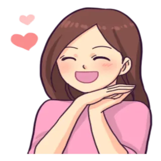 😘 cute, girl, hearts, happy, cartoon telegram sticker